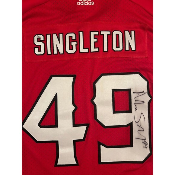 Autographed Alex Singleton Adidas CFL Calgary Stampeders Jersey L #49 - Picture 2 of 6